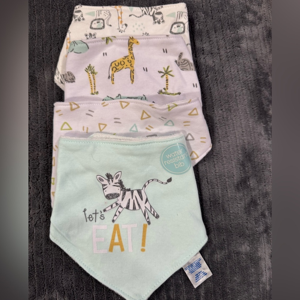 Baby Gear Kids Bibs Set - White, Cream, Mint